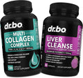 Multi Collagen Peptides &amp Liver Cleanse - Type I II III V &amp X Multi Collagen Peptides for Skin Hair &amp Nails - Liver Cleanse Detox Support Supplement Natural Milk Thistle Dandelion Su