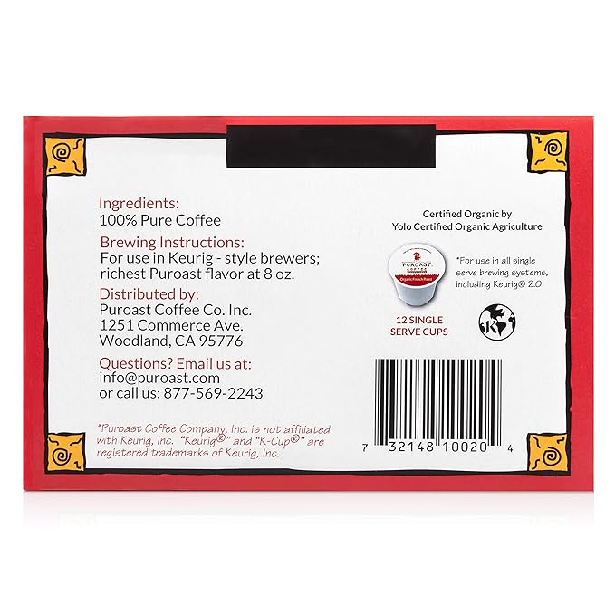 Puroast Low Acid Coffee Single-Serve Pods Bold Vanilla Nut Flavor High Antioxidant Compatible with Keurig 2.0 Coffee Makers (72 Count)