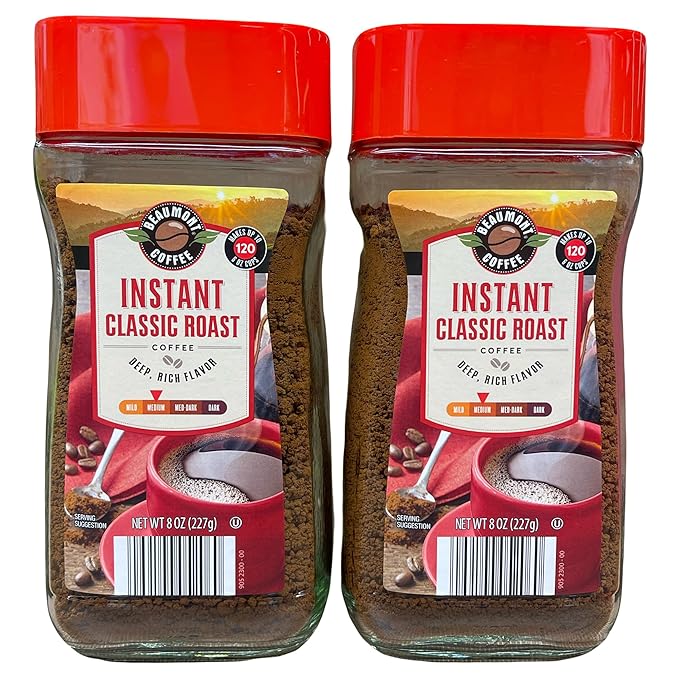 Instant Classic Roast Coffee Deep Rich Flavor 8 oz Pack of 2