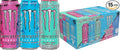 Monster Energy Ultra Variety Pack Blue Hawaiian Ultra Vice Guava Ultra Fantasy Ruby Red Sugar Free Energy Drink 16 Ounce (Pack of 15)