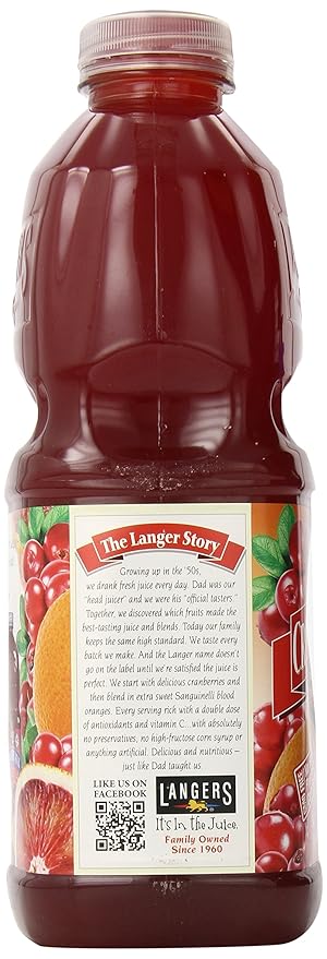 Langers Juice Cocktail Cranberry Blood Orange 64 Fl Oz (Pack of 8)