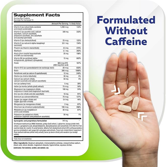 Focus Factor Adults Extra Strength 120 Count - Brain Supplement for Memory Concentration and Focus - Complete Multivitamin with DMAE Vitamin D DHA - Trusted Health Vitamins