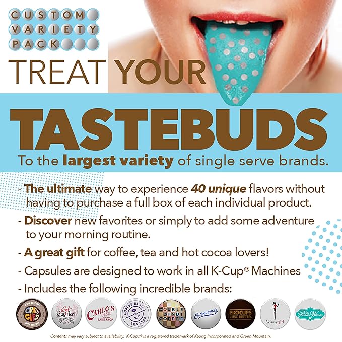Flavored Coffee Variety Pack Fully Compatible With All Keurig Flavored K-Cups Brewers 40 Unique Flavored Coffee Pods in a Bulk Coffee Pack Great Coffee Gift 80 Count
