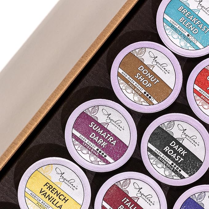 Angelino's Coffee Variety Pack 100 ct with 12 different Coffee Pods for Keurig K-cup Coffee Maker
