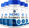 (5 Pack) Memo Genesis Capsules Official Memogenesis Brain Health Support Pills with All Natural Ingredients Advanced Brain Energy Supplement with Max Strength Vitamins for Women &amp Men (300 Capsu