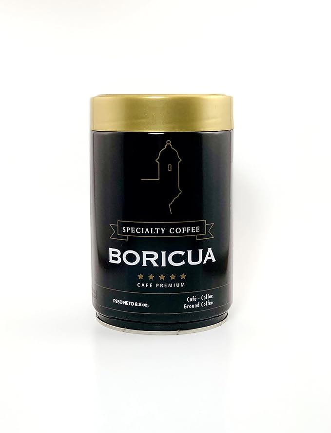 Boricua Specialty Coffee Cafe Premium Ground Coffee Net Wt. 8.8 oz Can-Package