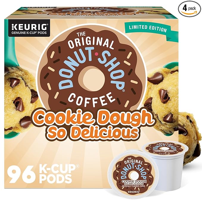 The Original Donut Shop Cookie Dough So Delicious Keurig Single Serve K-Cup Pods Flavored Coffee 96 Count