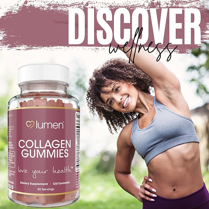 Lumen Naturals Collagen Gummies for Women – Collagen Peptides with Vitamin C E Biotin and Zinc – 120 Gummies – 60 Servings – Supports Beauty and Skin Health