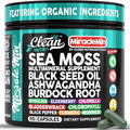 Clean Nutra Organic Sea Moss Capsules with Ashwagandha Black Seed Oil Burdock Root Bladderwrack Moringa Chlorella Spirulina Turmeric Elderberry Amla – 90 Vegan Capsules – MiracleMin