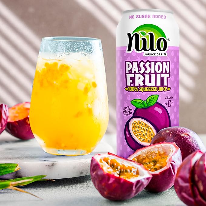 NILO Passion Fruit Juice | 100% Squeezed Maracuya Passion Fruit | NO Sugar added | NOT From Concentrate | 10.8 oz (Pack of 12)