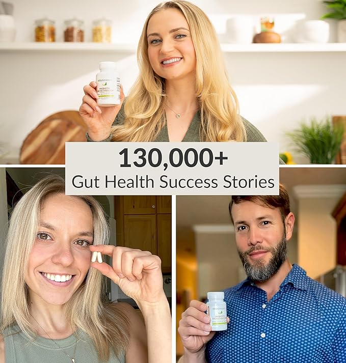 BIOptimizers Probiotic Breakthrough – Lactobacillus Plantarum OM Probiotics &amp Prebiotics Health Supplement for Gut Digestive &amp Immune Support Probiotics for Women Men Elderly– 60 Vegan Capsul