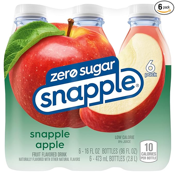 Snapple Apple Zero Sugar Juice Drink 16 Oz (Pack of 6)
