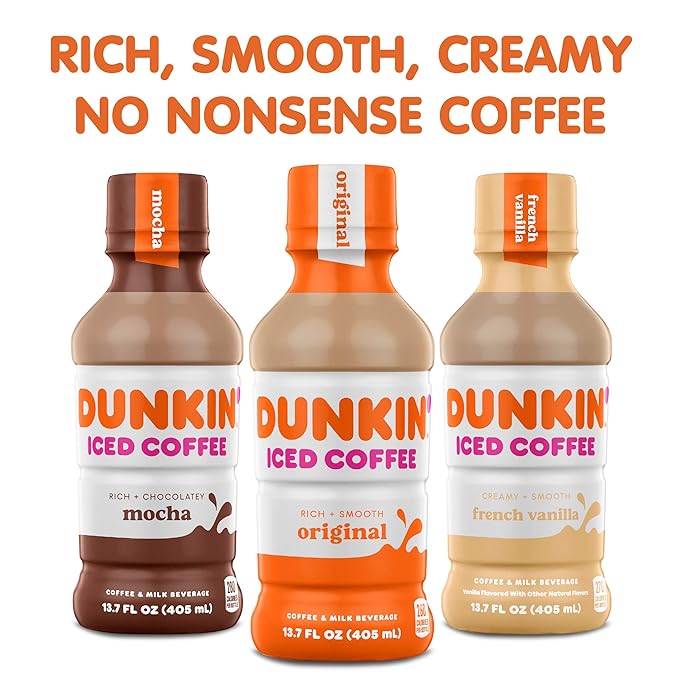 Dunkin' Mocha Iced Coffee Bottle 13.7 fl oz 12 Pack