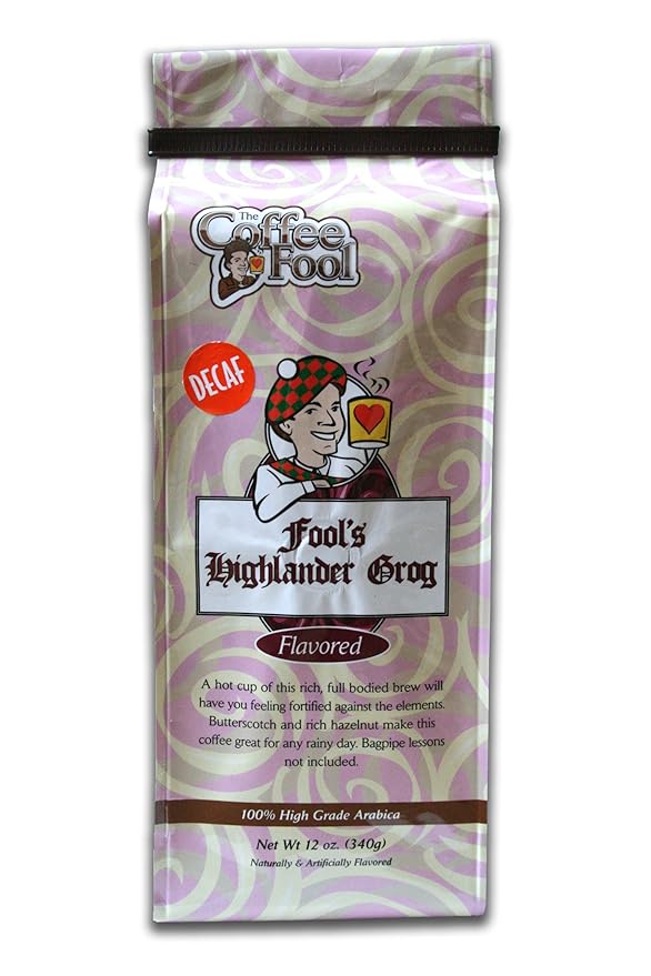 The Coffee Fool Fool's Whole Bean Decaf Highlander Grog 12 Ounce