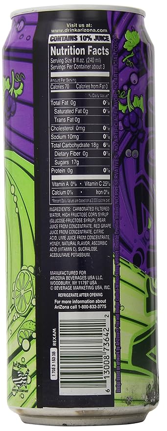 AriZona Lime Rickey Grape 23 Ounce (Pack of 24)