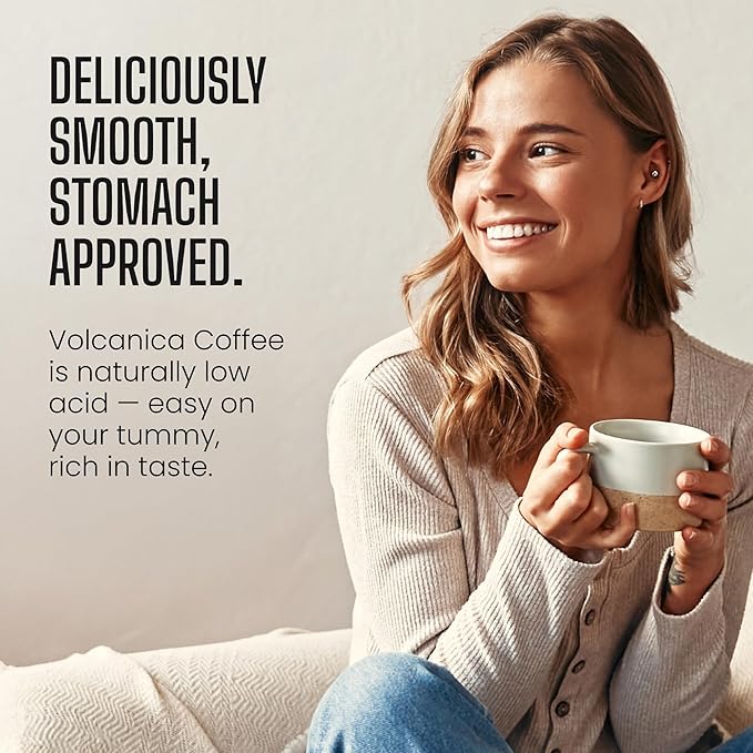 Low Acid Decaf Coffee Blend of Natural Low Acidic Coffee Ground Medium Roast Fresh Roasted Kosher 16-ounce