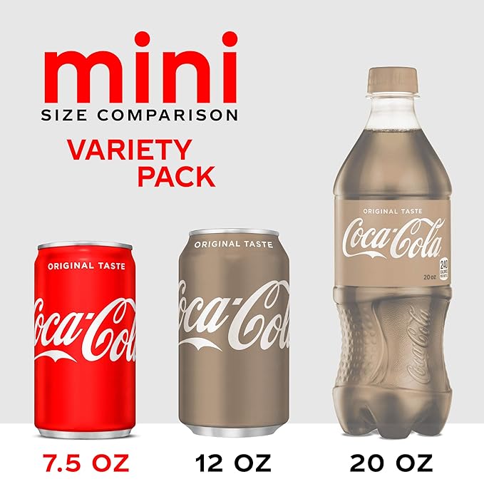 Coca-Cola Mini Can Variety Pack 7.5 Fl Oz Pack Of 30 (10 Each: Coke Classic Diet Coke Sprite) 7.5 Fl Oz ()