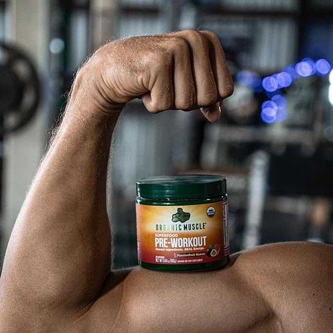 USDA Organic Pre-Workout Powder Passionfruit Guava | Clean Energy Without Jitters | Natural Performance Boost | No Artificial Sweeteners | 20 Superfoods | Low Caffeine 20 Servings