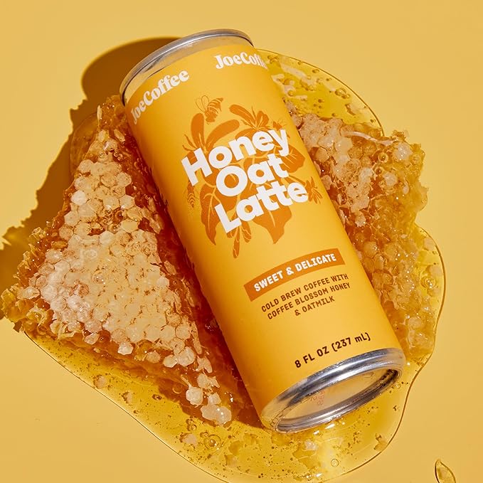 Joe Coffee Company - Honey Oat Latte Ready-to-Drink Specialty Coffee Cans (Pack of 12) | NYC Roaster Rainfoest Alliance Certified Kosher Climate-Friendly