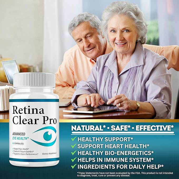Original Retina Clear Pro Advanced Pills Capsule Premium Formula Natural Ingredients for Overall Eye Care Health &amp Balanced Healthy Vision | RetinaClear Pro | 60 Capsules Each Bottle (Pack of 2)
