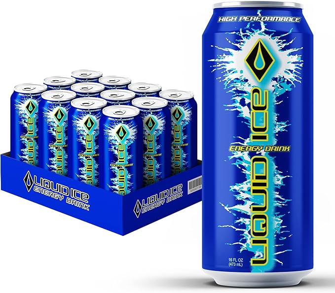 Liquid Ice Energy Drink - Arctic Berry (16 Fl Oz 12 Count)