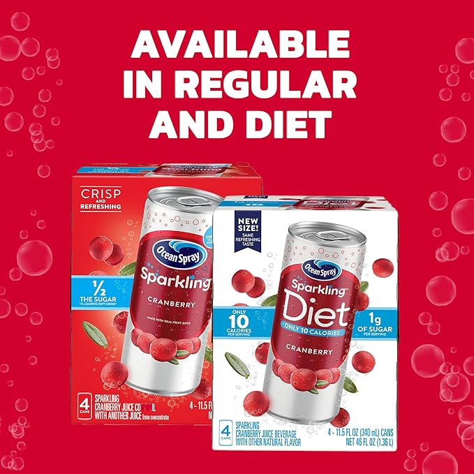 Ocean Spray® Sparkling Diet Cranberry Juice Drink 11.5 Fl Oz Cans 4 Count (Pack of 24)