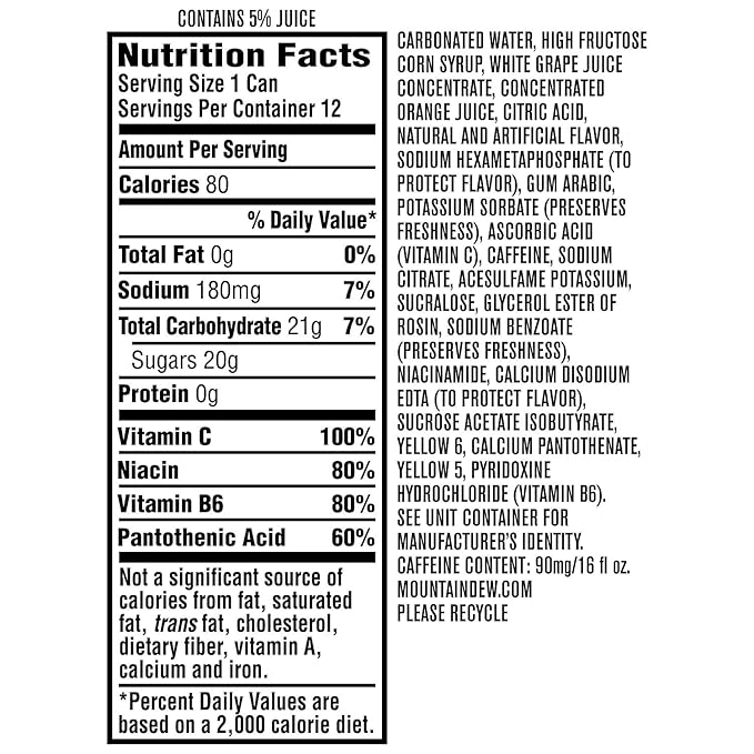 Mountain Dew Kickstart Energy Drink Variety Pack - 16 Count