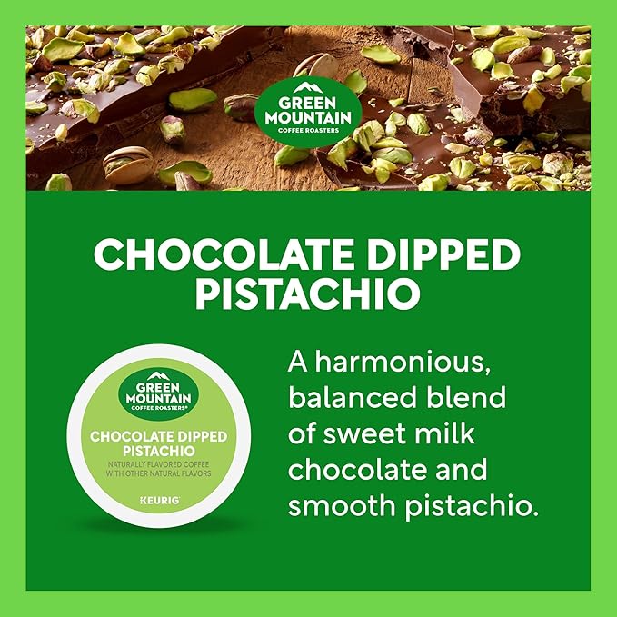 Green Mountain Coffee Roasters Chocolate Dipped Pistachio Flavored Coffee Single Serve Keurig K-Cup Pod 96-count pods (4 pack of 24)