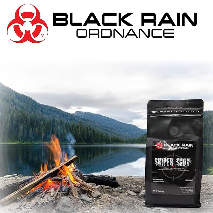 Black Rain Ordnance Sniper Shot Coffee – 100% Ground Arabica Coffee - Medium Roast - 12oz