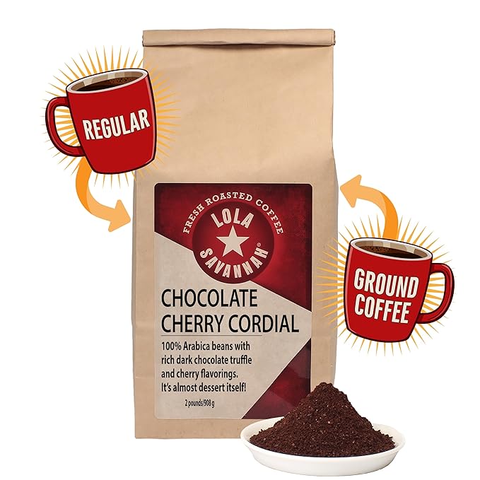 Lola Savannah Chocolate Cherry Cordial Ground Caffeinated Coffee 2lb