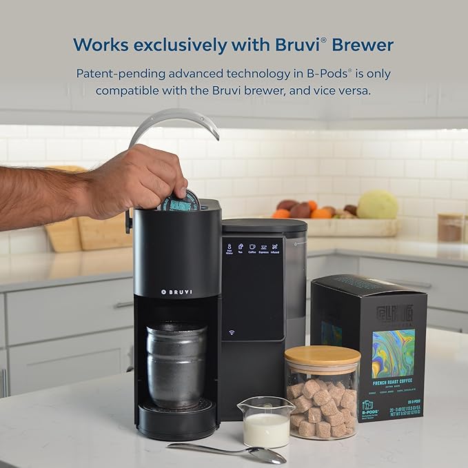 Spellbinder D.C.A. | French Roast Coffee Single Cup B-Pods | Only Compatible with Bruvi Single-Serve Coffee Brewer | Includes 60 Pods