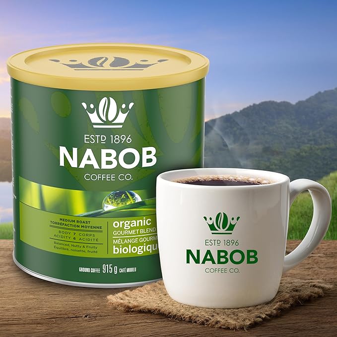 Nabob Organic Gourmet Blend Ground Coffee 915g/32.3 oz. (6 pack) {Imported from Canada}