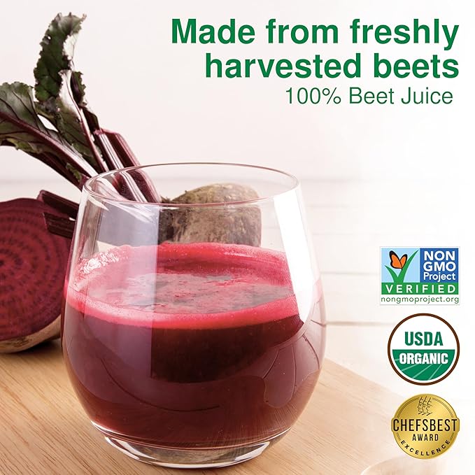 Biotta Organic Beet Juice - 100% Vegetable Juice for Energy Immunity &amp Wellness - Excellent Source of Nutrients - All Natural Non-GMO Gluten-Free (16.9 Fl Oz Pack of 6)