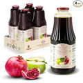 Pure Pomegranate &amp Apple Juice 33.8oz Glass Bottle (Pack of 4) Cold Pressed Juice Not from Concentrate Non-GMO No Sugar Added Gluten Free Kosher Certified Preservative Free