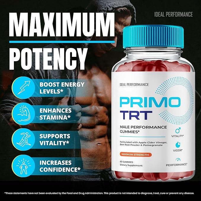 Primo TRT Gummies Official Primo TRT Gummies for Men - Maximum Strength Performance All Natural Support Overall Health &amp Wellness PrimoTRT Advanced Formula Support Gummy Reviews (2 Pack)