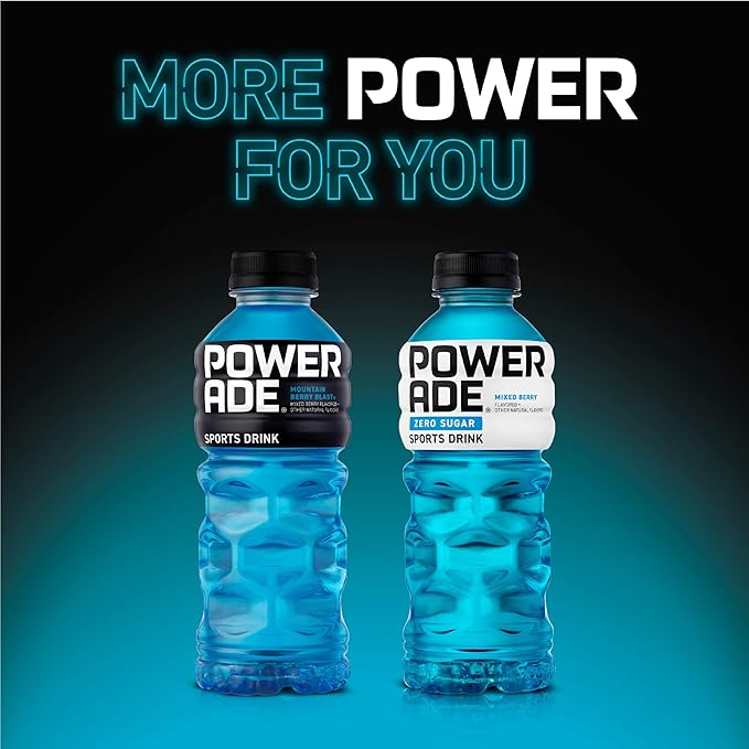 POWERADE ZERO Zero Calorie Electrolyte Enhanced Sports Drinks Mixed Berry 20 fl oz 24 Pack