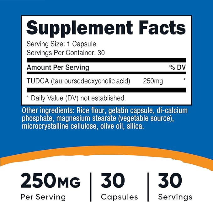 Nutricost Tudca 250mg 30 Capsules (2 Bottles)
