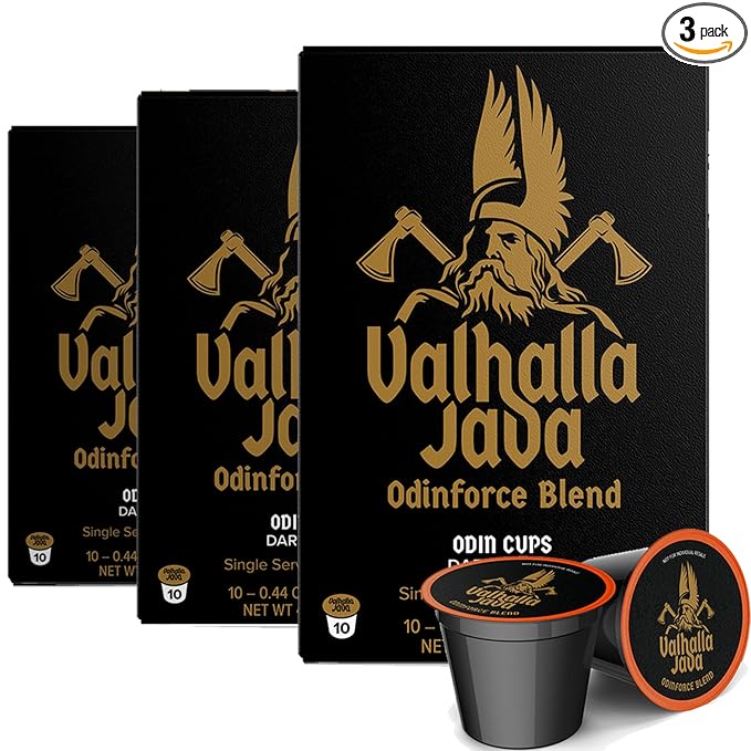 Death Wish Coffee Valhalla Java Strong Coffee Pods 10 Count (Pack of 3)