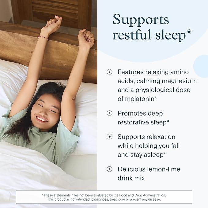 Youtheory Sleep Powder Sleep Aid Supplement with Magnesium Melatonin and L-Glycine Gluten Free &amp Vegan Natural Lemon-Lime Flavor 6 Ounces - 2 Pack Bundle