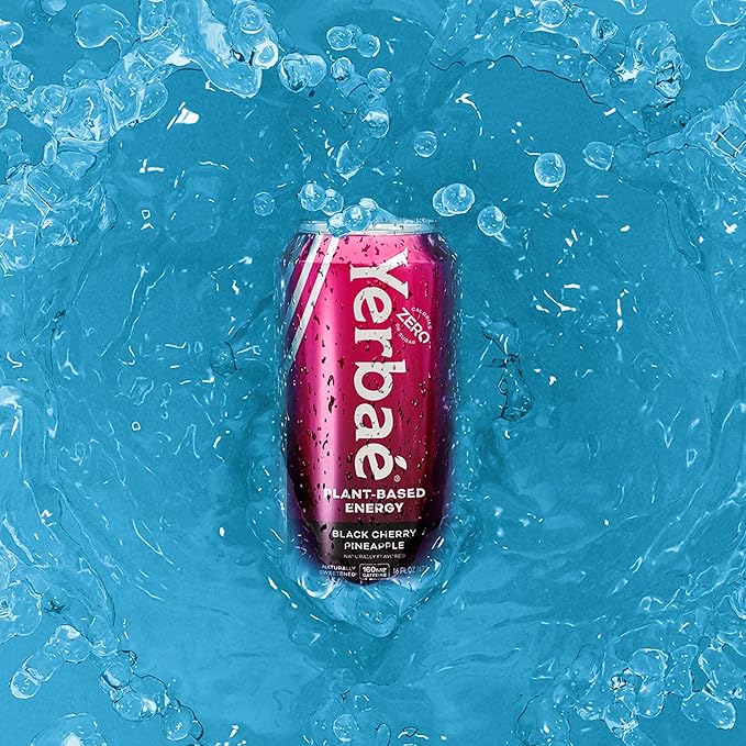 Yerbaé Energy Beverage - Black Cherry Pineapple 0 Sugar 0 Calories 0 Carbs. Yerbae is Energized by Yerba Mate Plant-Based Healthy Alternative to Sugary Drinks 16oz cans (12 Pack)