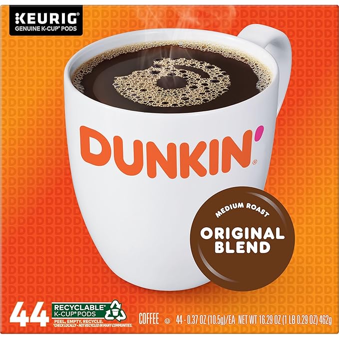 Dunkin' Original Blend Medium Roast Coffee 44 Keurig K-Cup Pods