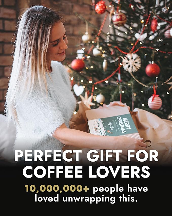 Christmas Coffee Gifts for Men &amp Women - 10 of the World's Finest Single Estate Specialty Coffees in Sampler Box for Coffee Lovers | Perfect Secret Santa Gift Set Idea with Unique Coffeebrewers