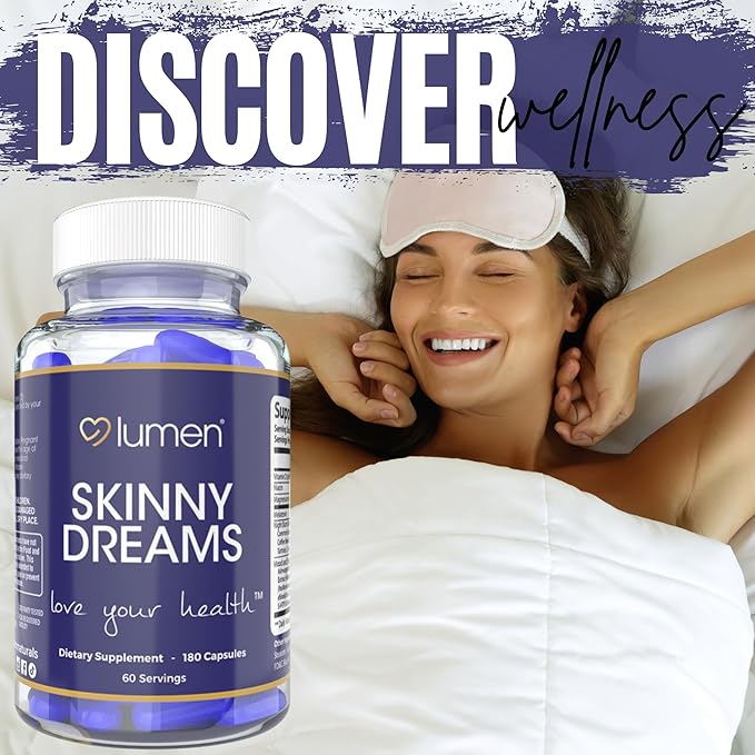 Lumen Naturals SkinnyDream Supplement for Women - Night Blend Vitamin C Niacin Magnesium Melatonin - 180 Capsules - 60 Servings