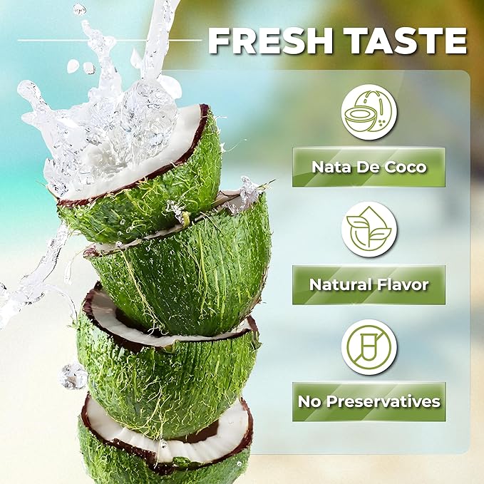 OKF Coconut Water Original with Chewy Coconut Jelly No Preservatives No Artificial Color Gluten Free Natural Hydration Drink &amp Juice 16.9 Fl Oz (Pack of 20)