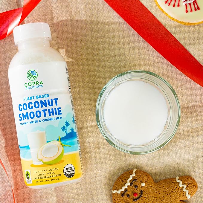 Copra Organic Frozen Coconut Smoothie (No Sugar Added) | Vegan Non-GMO Gluten-Free (Case of 6 Bottles x 14 Fl Oz)
