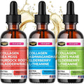 Collagen Mojo Liquid Collagen Peptides with Sea Moss Burdock Root &amp Bladderwrack + Ashwagandha Elderberry &amp L-Theanine + Lions Mane Mushroom Elderberry &amp L-Theanine