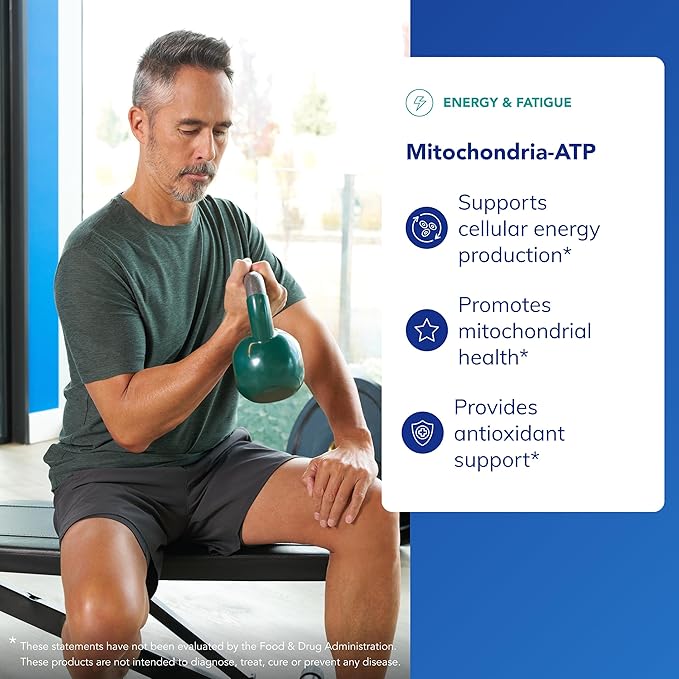 Pure Encapsulations Mitochondria-ATP - Mitochondrial Support - ATP Production Aid* - with Vitamin C Vitamin E &amp Thiamin - Antioxidant Support - 120 Capsules