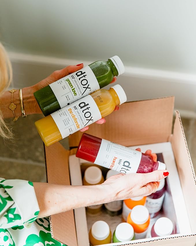 The dtox box by Dtox Juice – 3 Day Cold Pressed Juice Cleanse (18 Bottles)