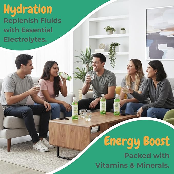 VISVITA Aloe Vera Juice with Real Pulp Variety Pack | Digestive Health Hydration &amp Energy Boost | No Artificial Colors 16.9 oz Original (5) Mango (5) Pineapple (5) Pomegranate (5) (Pack of