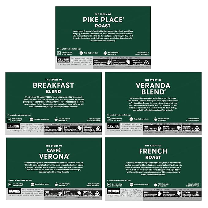 Starbucks K-Cup Coffee Pods Starbucks Blonde Medium and Dark Roast Hot or Iced Coffee Variety Pack 40 Keurig Pods